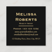 Modern Gold Brush Stroke Make Up Artist Vierkante Visitekaartje (Achterkant)