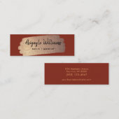 Modern Gold Brush Stroke Terracotta Mini Visitekaartje (Voorkant / Achterkant)