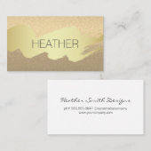 Modern Gold Brushed Glamour Visitekaartje (Voorkant / Achterkant)