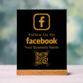 Modern Gold Business Facebook QR Code Acryl Bord (Neutraal)