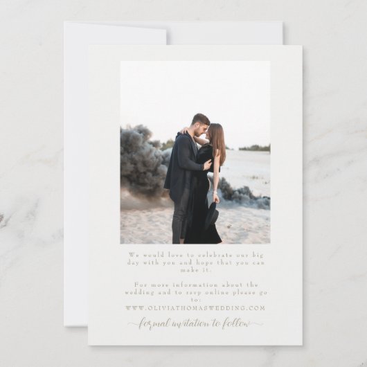 Modern Gold Butterflies Elegant 3 Photos Wedding Save The Date (Achterkant)