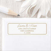 Modern Gold Calligrafie op White Wedding Address Etiket (Insitu)
