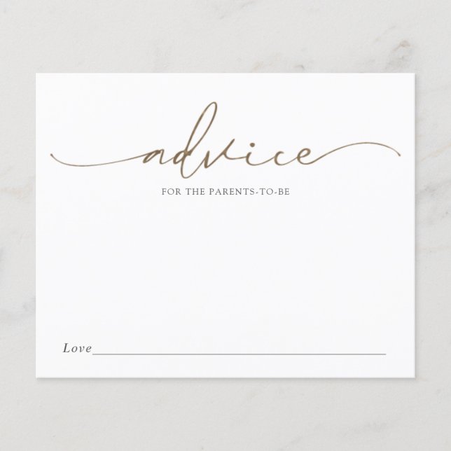 Modern Gold Calligraphy Advice for the Parents (Voorkant)