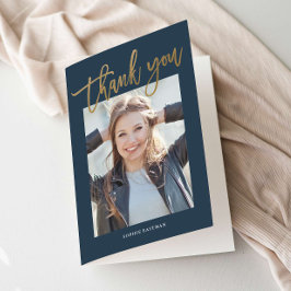 Modern Gold Calligraphy Afstuderen Bedankkaart