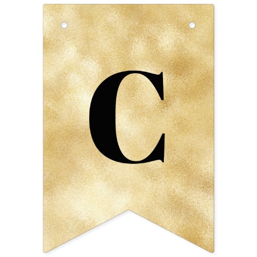 Modern Gold Calligraphy Black Afstuderen Bunting F Vlaggetjes (Tweede vlag)