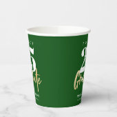 Modern Gold Calligraphy Green Afstuderen Papieren Bekers (Links)