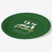 Modern Gold Calligraphy Green Afstuderen Papieren Bordje (Gekanteld)