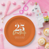 Modern Gold Calligraphy Oranje Afstuderen Papieren Bordje (Feest)