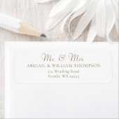 Modern Gold Calligraphy Wedding Return Address Etiket (Insitu)