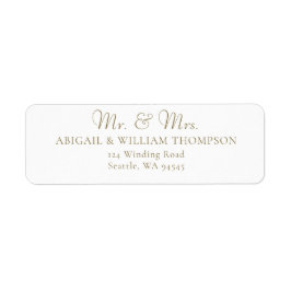 Modern Gold Calligraphy Wedding Return Address Etiket