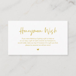 Modern Gold casual elegance font, Honeymoon Wish Informatiekaartje