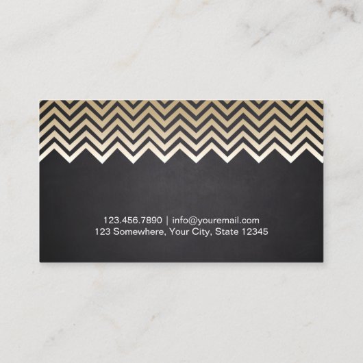 Modern Gold Chevron Stripes Hair Stylist Salon Visitekaartje (Achterkant)