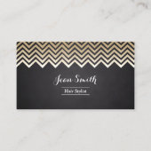 Modern Gold Chevron Stripes Hair Stylist Salon Visitekaartje (Voorkant)