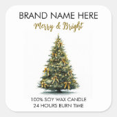 Modern Gold Christmas Tree Candle Label (Voorkant)