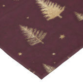 Modern Gold Christmas trees pattern on burgundy Tafelkleed (Gekanteld)