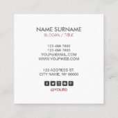 Modern Gold Circle Burgundy Square Visitekaartje (Achterkant)