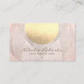 Modern Gold Circle Lotus Flower Salon & SPA Visitekaartje (Voorkant)