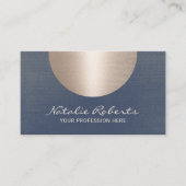 Modern Gold Circle  Salon & Spa Navy Blue Visitekaartje (Voorkant)