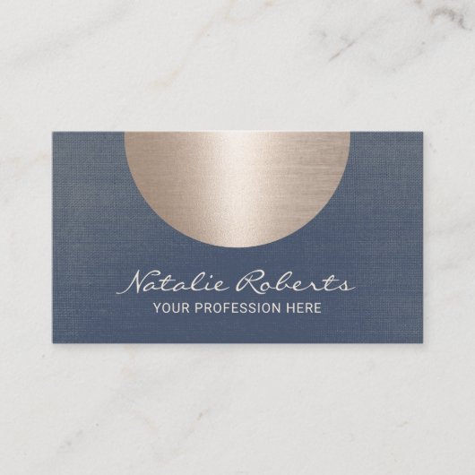 Modern Gold Circle  Salon & Spa Navy Blue Visitekaartje (Voorkant)