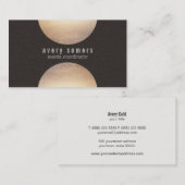 Modern Gold Circle Suede look Visitekaartje (Voorkant / Achterkant)