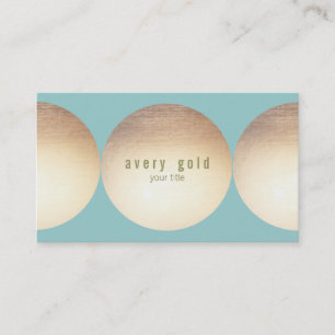 Modern Gold Circles Turquoise Blue Salon Visitekaartje