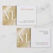 Modern Gold Clean White Monogram Visitekaartje (Voorkant / Achterkant)