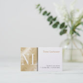 Modern Gold Clean White Monogram Visitekaartje (Staand voorkant)