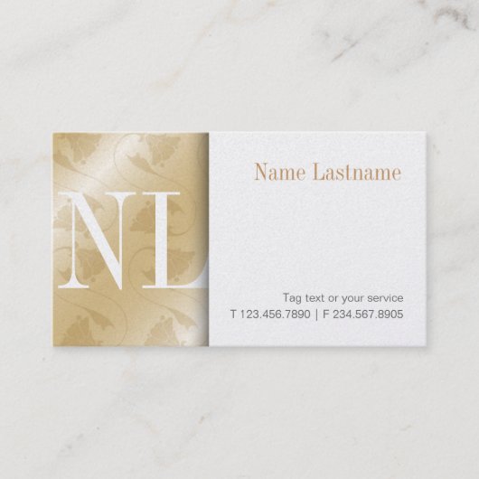 Modern Gold Clean White Monogram Visitekaartje (Voorkant)