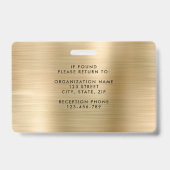 Modern Gold Company Foto ID Badge (Achterkant)