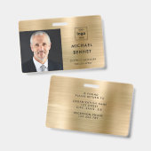 Modern Gold Company Foto ID Badge (Voor- en achterkant)
