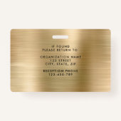 Modern Gold Company Foto ID Badge (Achterkant)