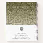 Modern Gold Company Logo Phone Address Promotion Notitieboek (Achterkant)