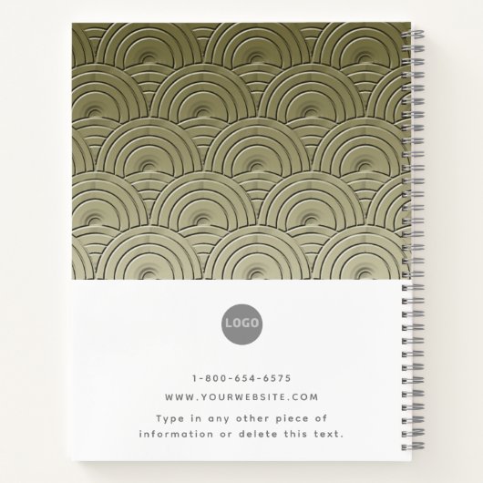 Modern Gold Company Logo Phone Address Promotion Notitieboek (Achterkant)