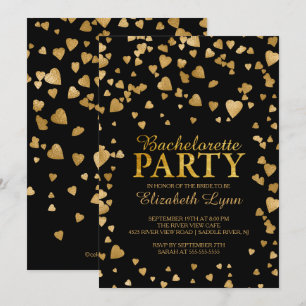 Modern Gold Confetti Bachelorette Kaart