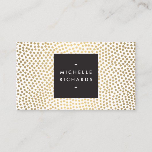 Modern Gold Confetti Designer Visitekaartje (Voorkant)