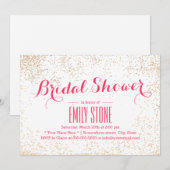 Modern Gold Confetti Vrijgezellenfeest Kaart (Voorkant / Achterkant)