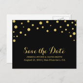 Modern Gold Confetti Wedding Save the Date Aankondigingskaart (Voorkant / Achterkant)