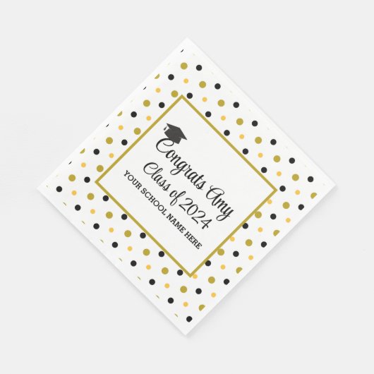Modern Gold Congrats Afstuderen Klasse van 2025 Servet (Hoek)