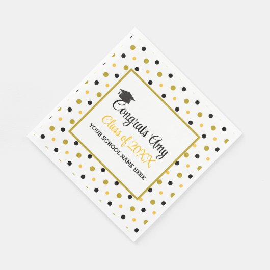 Modern Gold Congrats Afstuderen Klasse van 2025 Servet (Hoek)