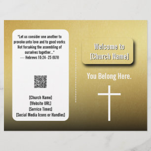 Modern Gold Contemporary Church Bulletin Flyer