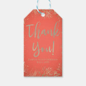 Modern Gold Coral Oranje Elegant Beach Wedding Cadeaulabel (Voorkant)