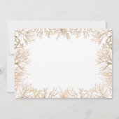 Modern Gold Coral White Elegant Beach Wedding Kaart (Achterkant)