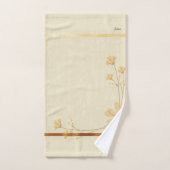 Modern Gold Cream Abstract Floral Bad Handdoek (Handdoek)