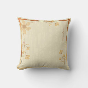 Modern Gold Cream Abstract Floral Pattern Kussen