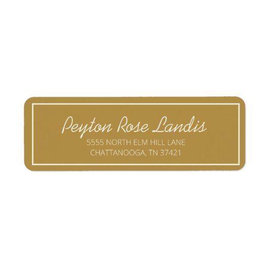 Modern Gold Cream-script Etiket (Voorkant)