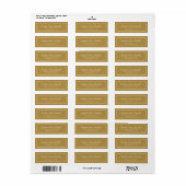 Modern Gold Cream-script Etiket (Full Sheet)