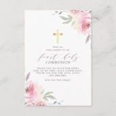 Modern Gold Cross First Heilige Communie Hartelijk Bedankkaart (Voorkant)