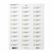 Modern Gold Cross Return-adres Etiket (Full Sheet)