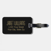 Modern Gold Curls Patroon met aangepast monogram Bagagelabel (Achterkant horizontaal)