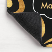 Modern Gold Curls Patroon met aangepast monogram Muismat (Hoek)